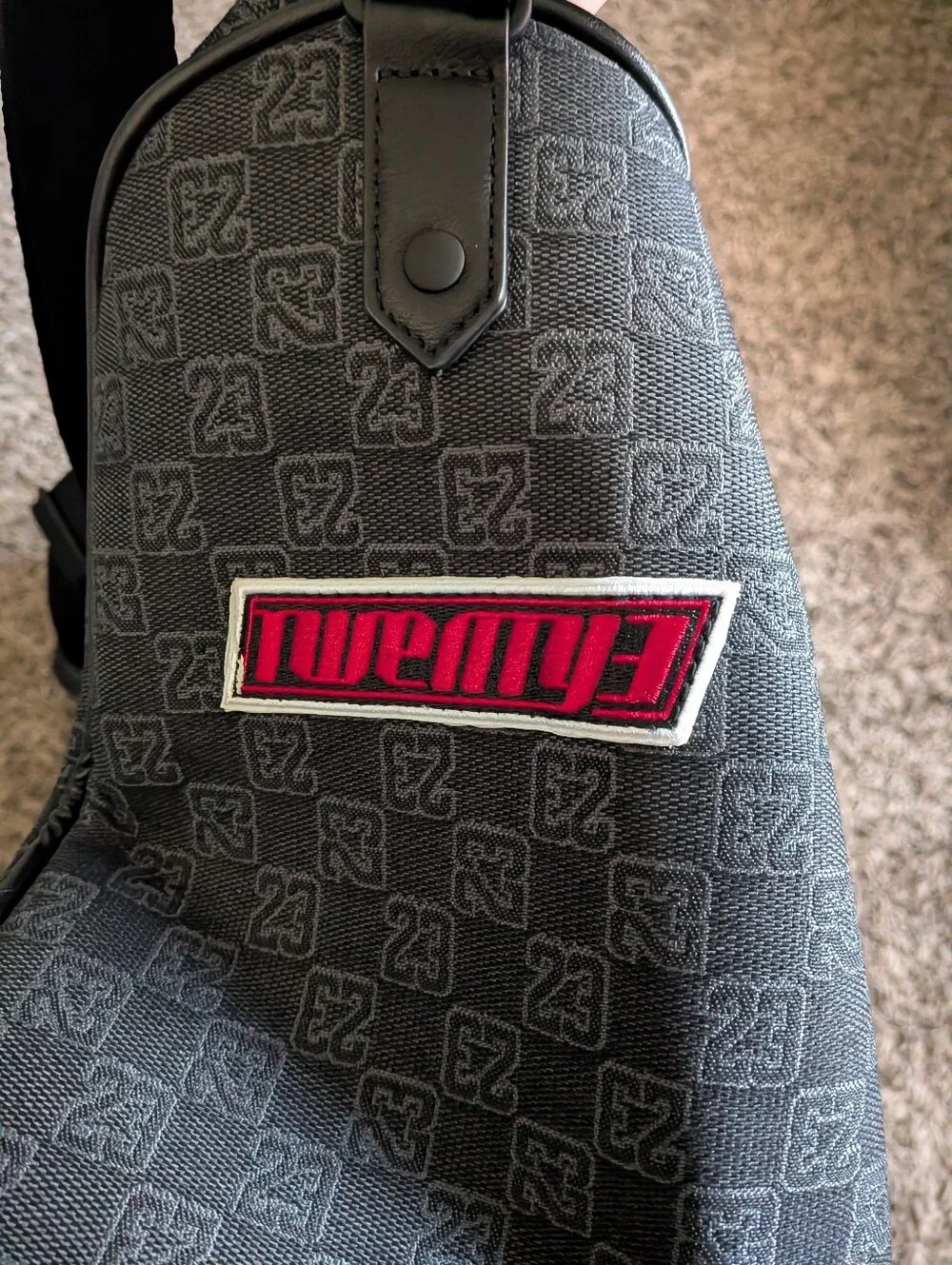 NWT Air Jordan 23 Flight Club Patches Black Monogram Duffle Bag 40L NEW